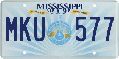 MS license plate MKU577