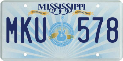 MS license plate MKU578