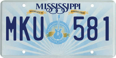 MS license plate MKU581