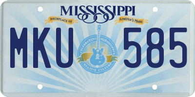 MS license plate MKU585
