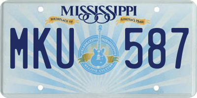 MS license plate MKU587