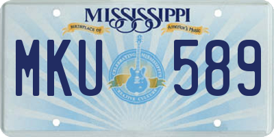 MS license plate MKU589
