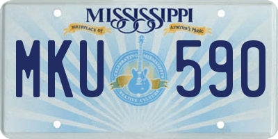 MS license plate MKU590