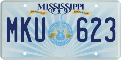 MS license plate MKU623