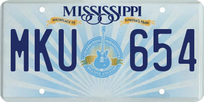 MS license plate MKU654