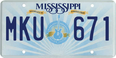 MS license plate MKU671