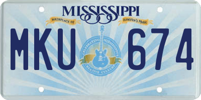 MS license plate MKU674