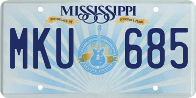 MS license plate MKU685