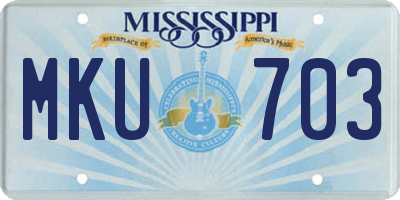 MS license plate MKU703