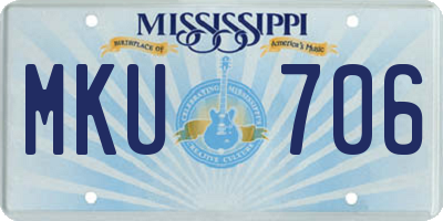 MS license plate MKU706