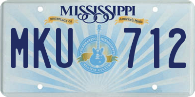 MS license plate MKU712