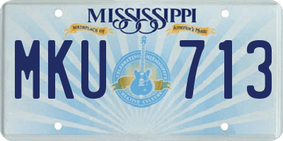 MS license plate MKU713