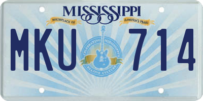 MS license plate MKU714