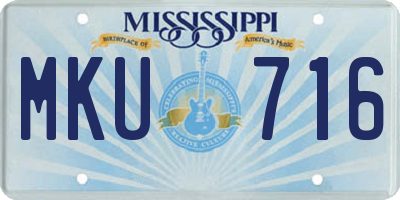 MS license plate MKU716