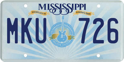 MS license plate MKU726
