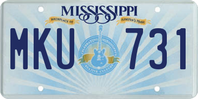 MS license plate MKU731