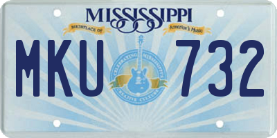 MS license plate MKU732
