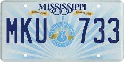 MS license plate MKU733