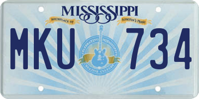 MS license plate MKU734