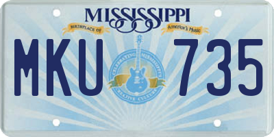 MS license plate MKU735