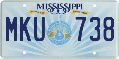 MS license plate MKU738