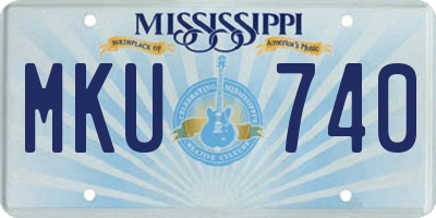MS license plate MKU740