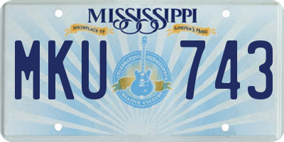 MS license plate MKU743