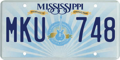MS license plate MKU748