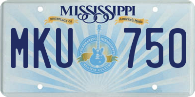 MS license plate MKU750