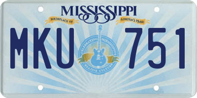 MS license plate MKU751