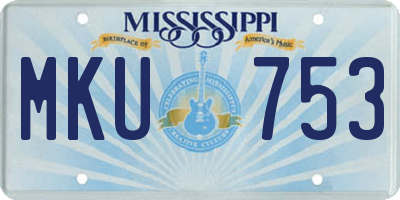 MS license plate MKU753