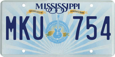 MS license plate MKU754