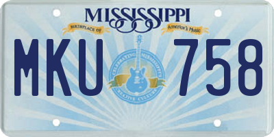 MS license plate MKU758