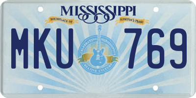 MS license plate MKU769
