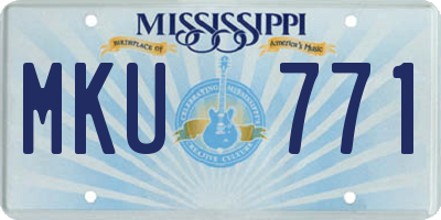 MS license plate MKU771