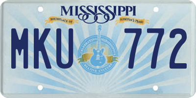 MS license plate MKU772