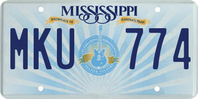 MS license plate MKU774