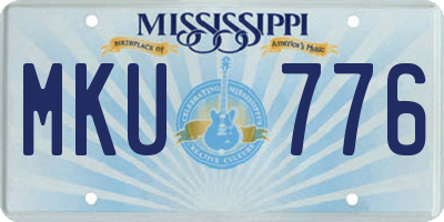 MS license plate MKU776