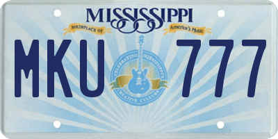 MS license plate MKU777