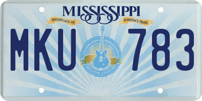 MS license plate MKU783
