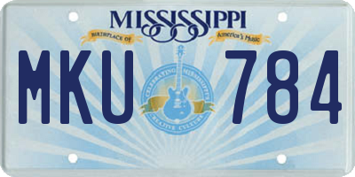 MS license plate MKU784