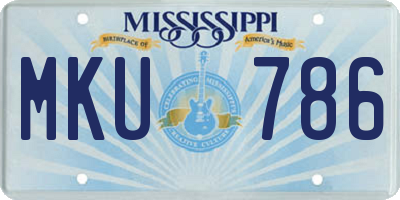 MS license plate MKU786