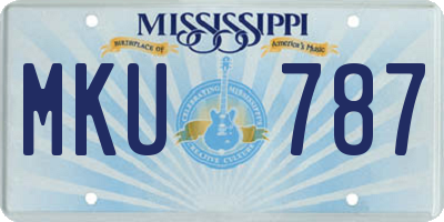 MS license plate MKU787