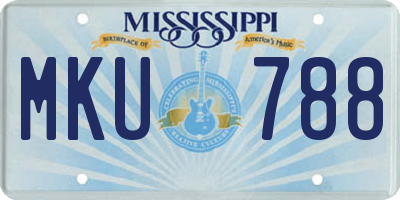 MS license plate MKU788