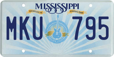 MS license plate MKU795