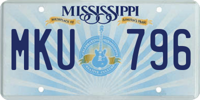 MS license plate MKU796