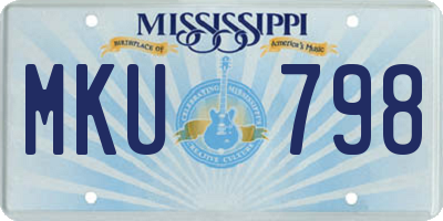 MS license plate MKU798