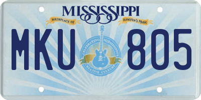 MS license plate MKU805