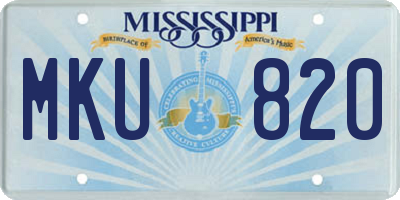 MS license plate MKU820