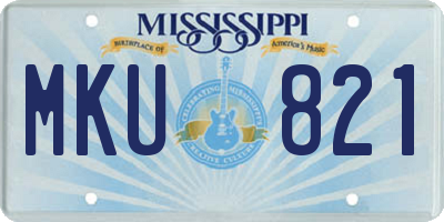 MS license plate MKU821